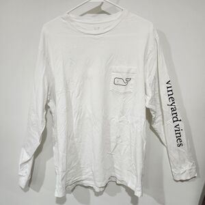 Vineyard Vines Performance Size Large White LS Pullover Whale Shirt